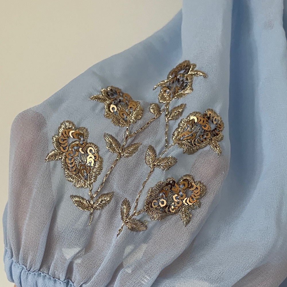 Ivy City Co Blue Embroidered Dress - Picture 6 of 8